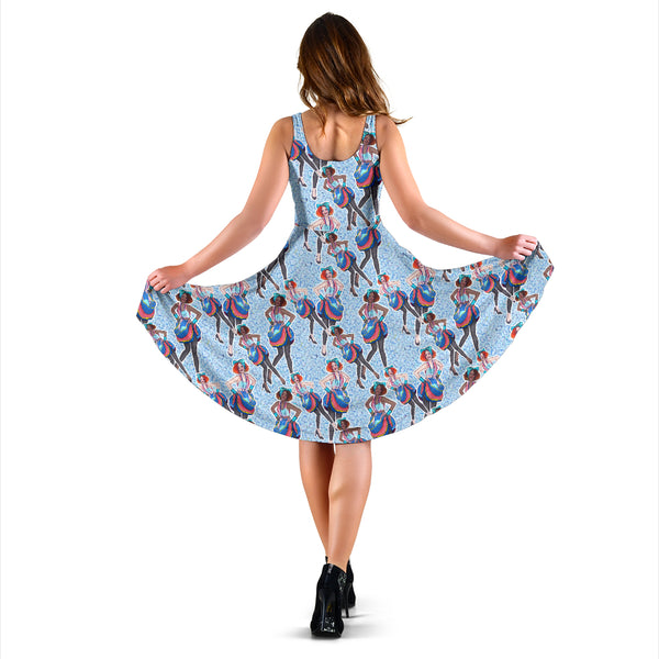 Women's Dress, No Sleeves, Custom Dress, Midi Dress, 80s Fashion 03