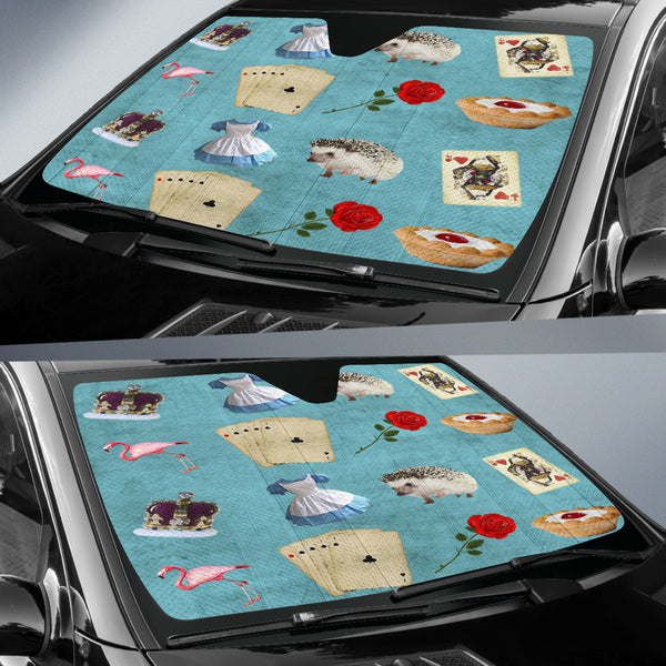 Queens Crown And Red Roses Alice In Wonderland Auto Sun Shades