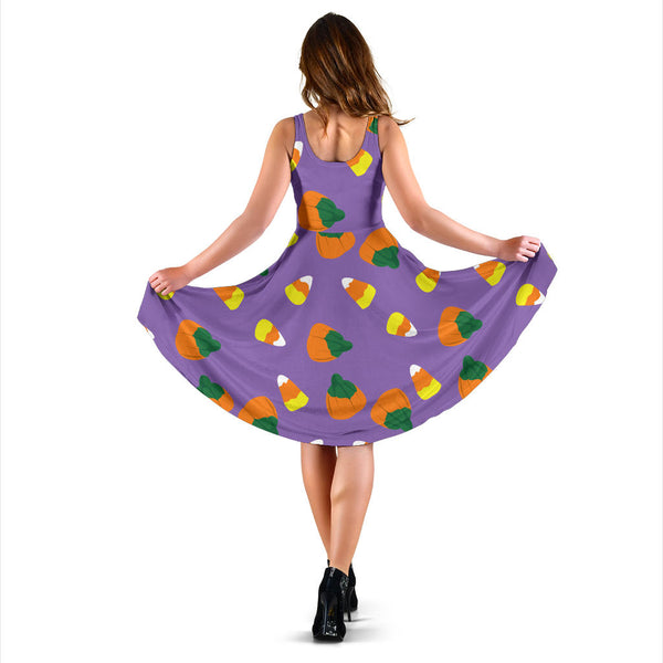 Women's Dress, No Sleeves, Custom Dress, Midi Dress, Trick Or Treat 11