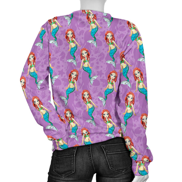 Custom Made Printed Designs Women's (D8) Sweater Mermaid