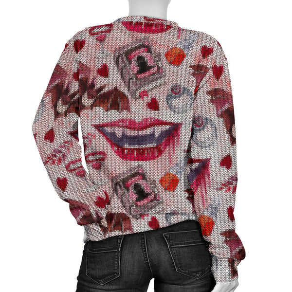 Custom Made Printed Designs Women's Vampire Theme (6) Sweater