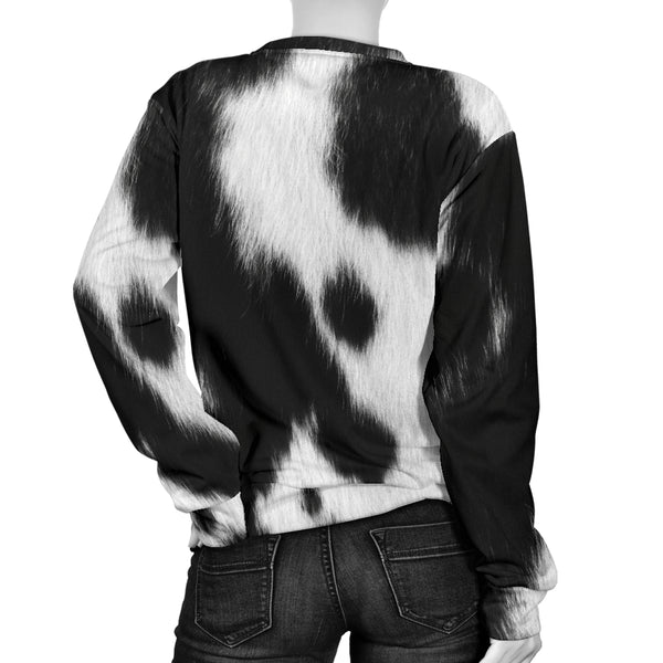 Custom Made Printed Designs Women's (Cow) Sweater Animal Skin Texture