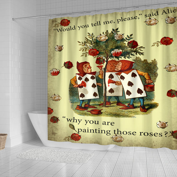 Painting The Roses Shower Curtain - STUDIO 11 COUTURE