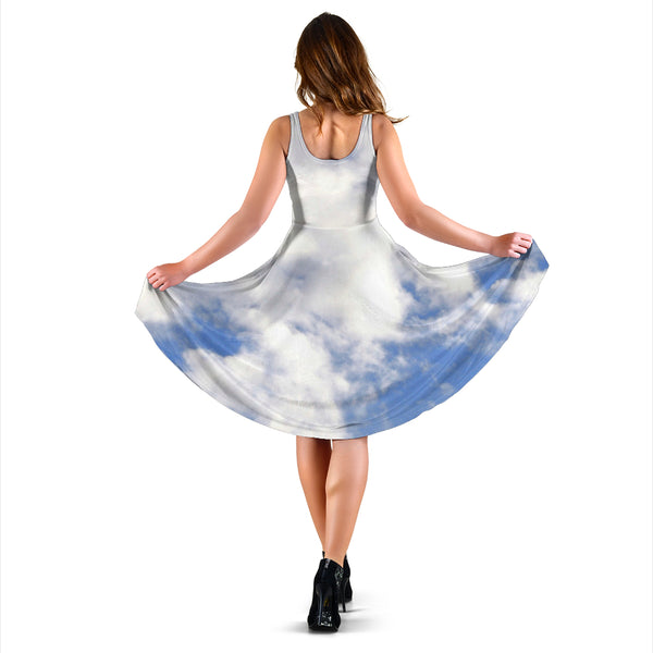 Women's Dress, No Sleeves, Custom Dress, Midi Dress, Nature 1-13