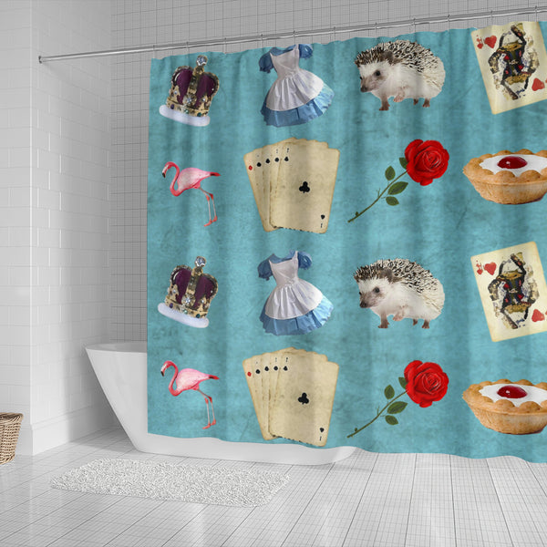 Queens Crown And Red Roses Alice In Wonderland Shower Curtain