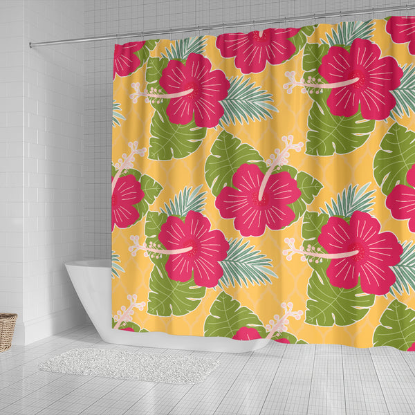Tropical Red Flower Shower Curtain - STUDIO 11 COUTURE