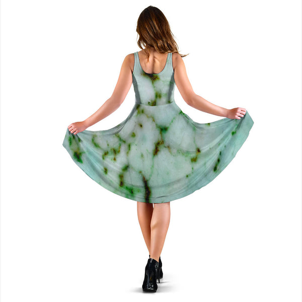 Women's Dress, No Sleeves, Custom Dress, Midi Dress, Marble Dress 15