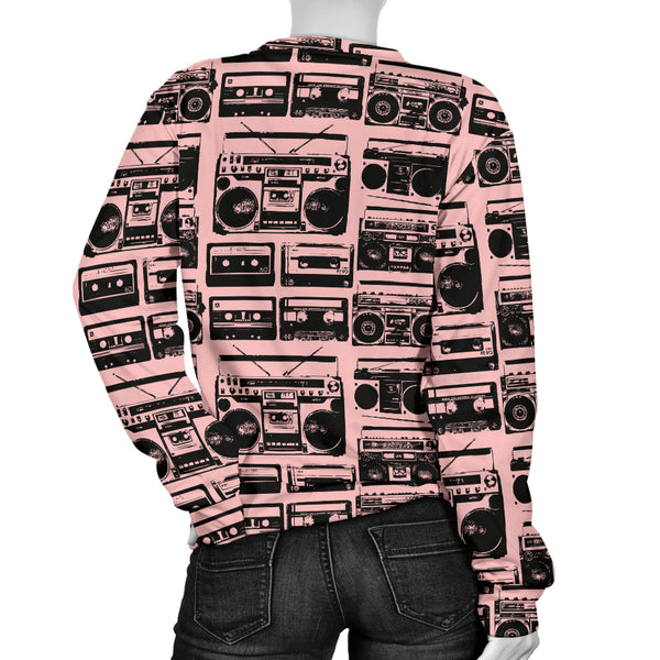 Custom Made Printed Designs Women's Sweater 80's Boombox 06