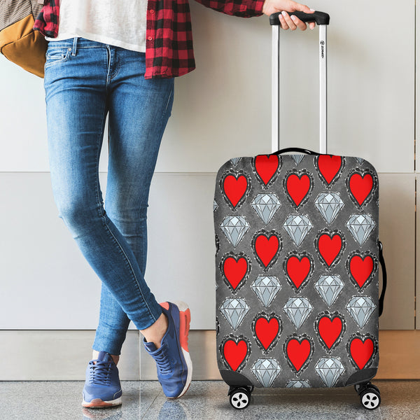 Hearts and Diamonds Luggage Cover - STUDIO 11 COUTURE