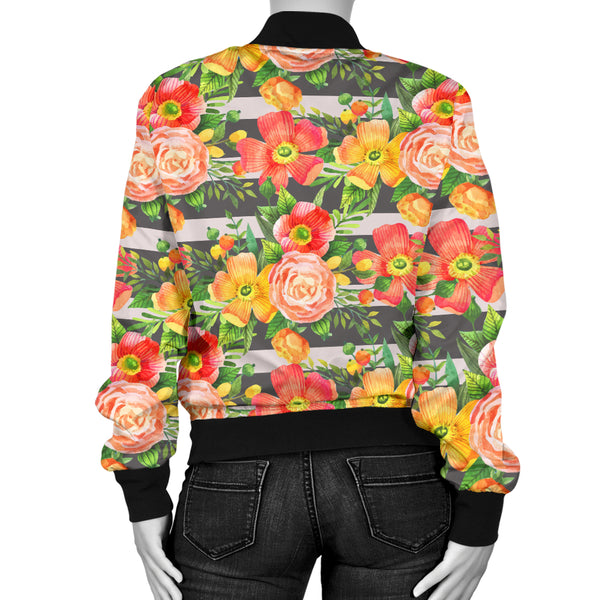 Sports Varsity Style Bomber Jacket Women (J1) Floral Spring