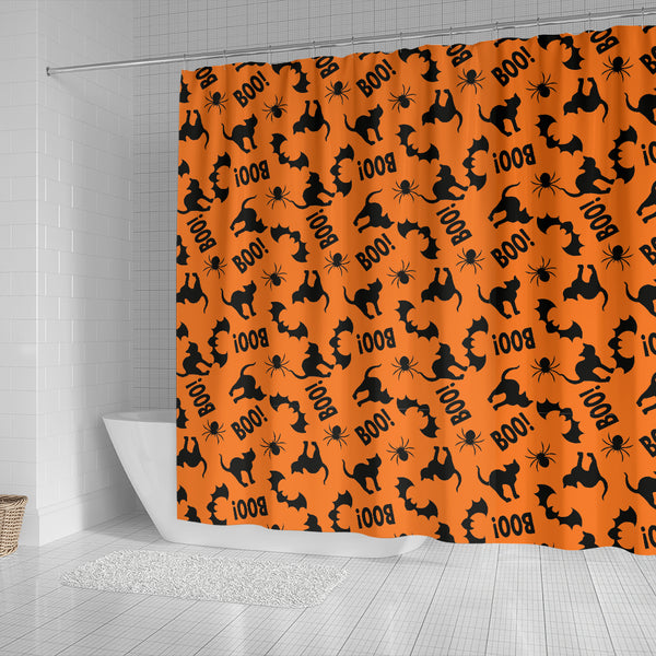 Black Cat Halloween Shower Curtain