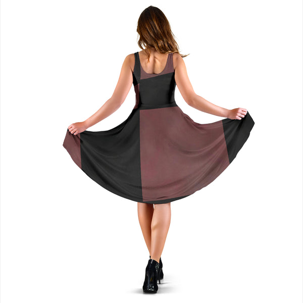 Women's Dress, No Sleeves, Custom Dress, Midi Dress, Alice In Wonderland 1 Checker Board