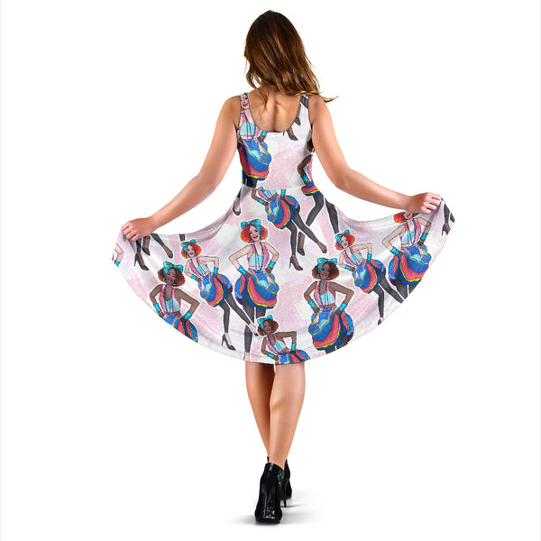 Women's Dress, No Sleeves, Custom Dress, Midi Dress, 80s Fashion 04