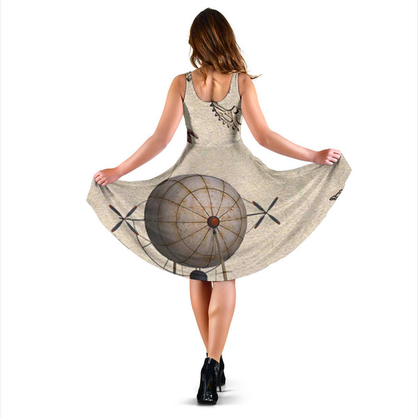 Women's Dress, No Sleeves, Custom Dress, Midi Dress, Candy 05