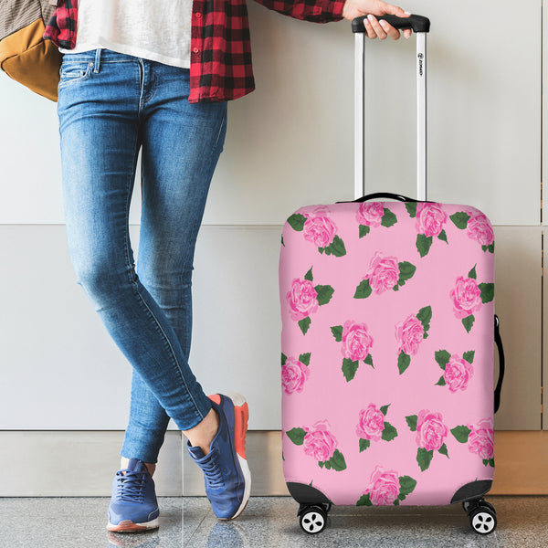 Pink Rose Big Luggage Cover - STUDIO 11 COUTURE