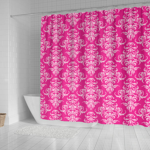 Magenta Damask Shower Curtain