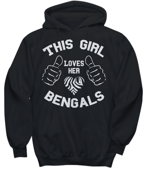 Women and Men Tee Shirt T-Shirt Hoodie Sweatshirt This Girl Loves Her Bengals