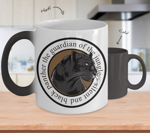 Color Changing Mug Animals Silver And Black Panther The Guardian Of The Jungle