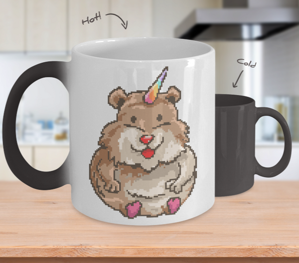 Color Changing Mug Retro 80s 90s Nostalgic Hamster Unicorn