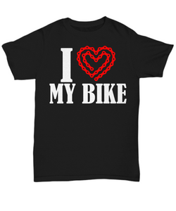 Women and Men Tee Shirt T-Shirt Hoodie Sweatshirt I Love My Bike