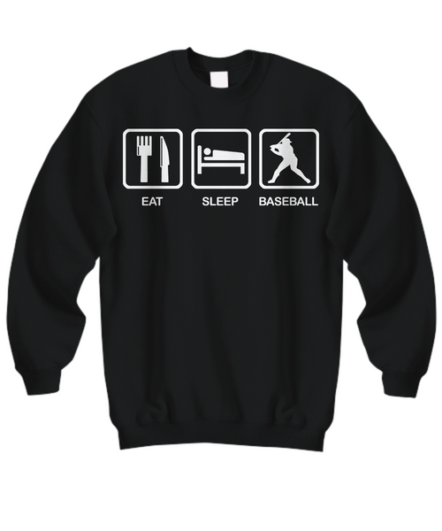 Women and Men Tee Shirt T-Shirt Hoodie Sweatshirt EAT SLEEP BASEBALL