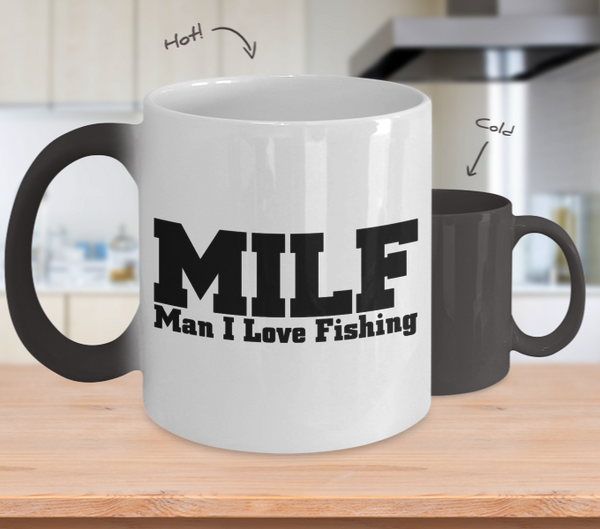 Color Changing Mug Hunting Theme MILF Man I Love Fishing