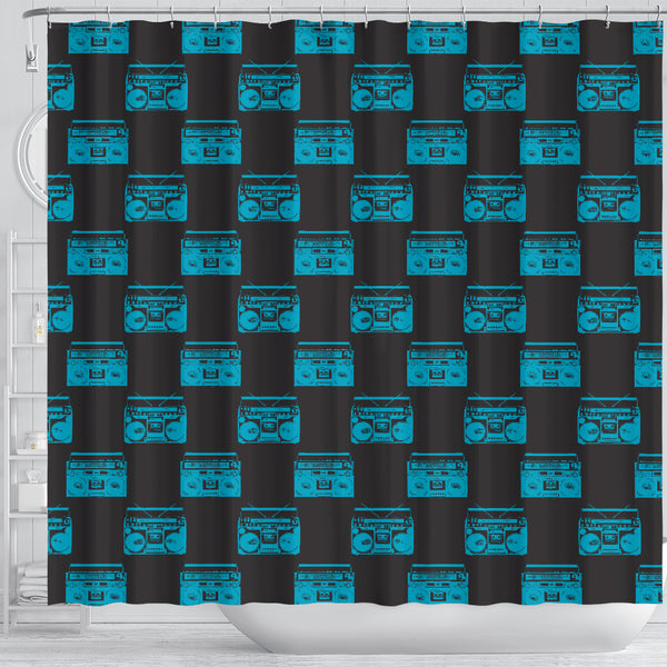 80s Boombox Shower Curtain - STUDIO 11 COUTURE