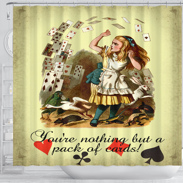 You're Nothing But A Pack Of Cards Alice In Wonderland Shower Curtain - STUDIO 11 COUTURE