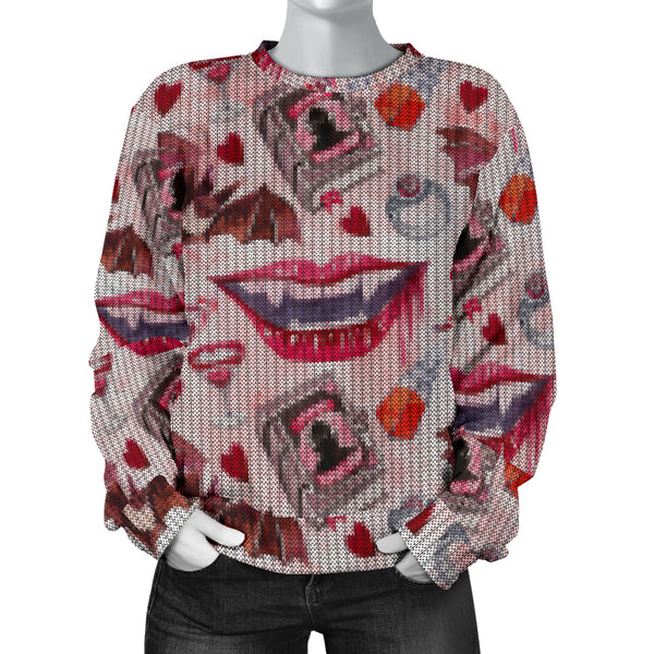 Custom Made Printed Designs Women's Vampire Theme (6) Sweater