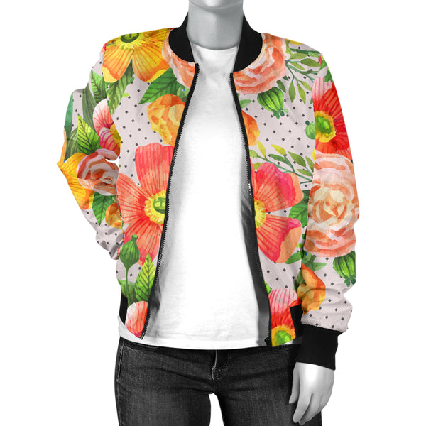 Sports Varsity Style Bomber Jacket Women (J2) Floral Spring