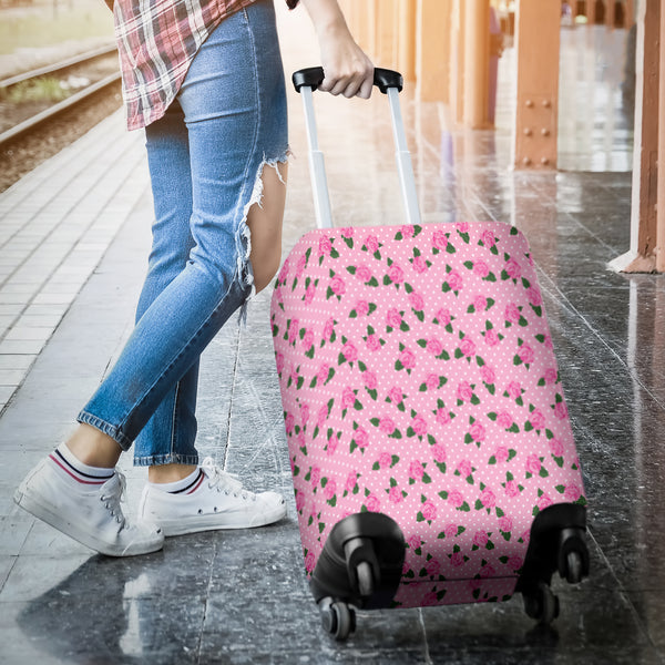 Pink Rose Luggage Cover - STUDIO 11 COUTURE