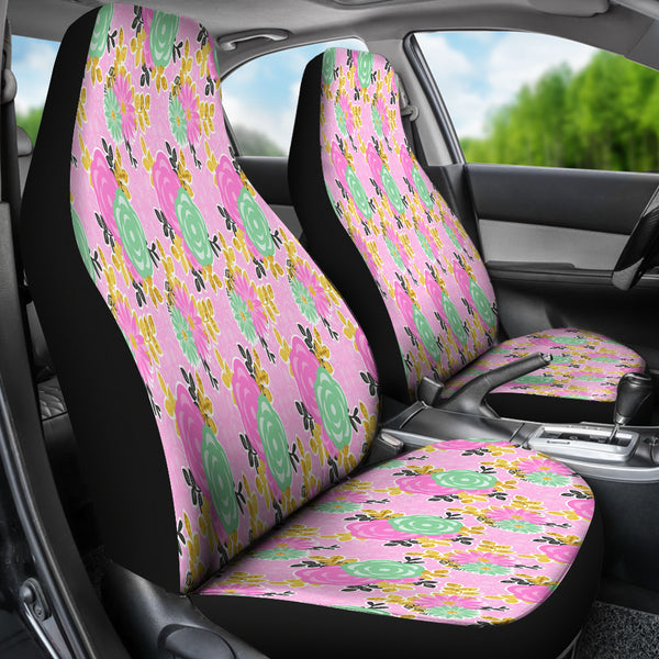 Pretty Pink Floral Spring Car Seat Covers
