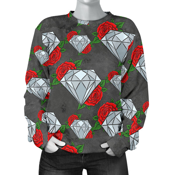Custom Made Printed Designs Women's (W6) Sweater Sugar Skull