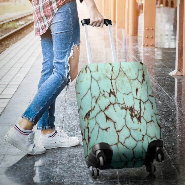 Cracked Dirty Marble Tile Luggage Cover - STUDIO 11 COUTURE