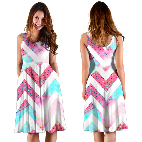 Women's Dress, No Sleeves, Custom Dress, Midi Dress, 80s Fashion 02