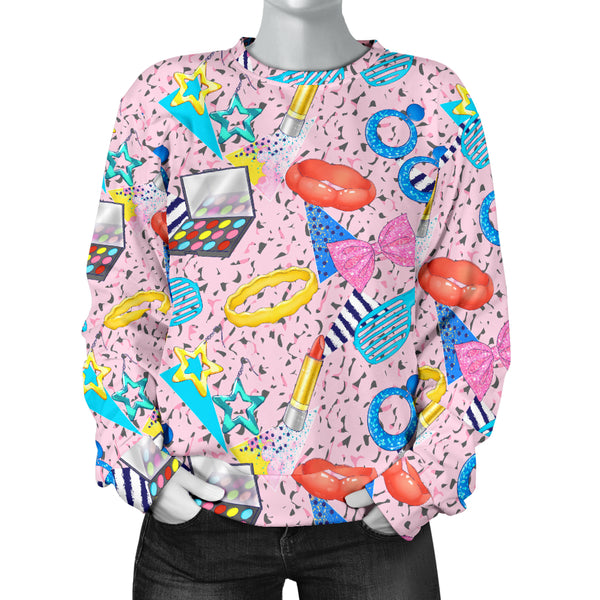 Custom Made Printed Designs Women's Sweater 80's Fashion Girl 11