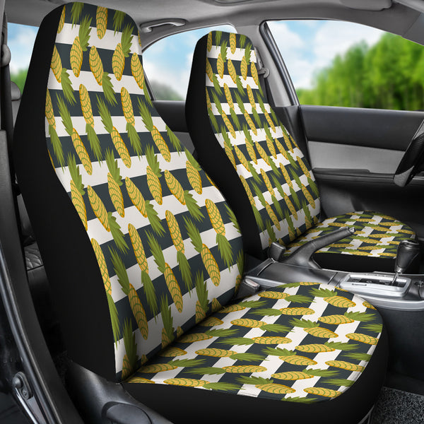 Tropical Stripe Pineapple Car Seat Covers