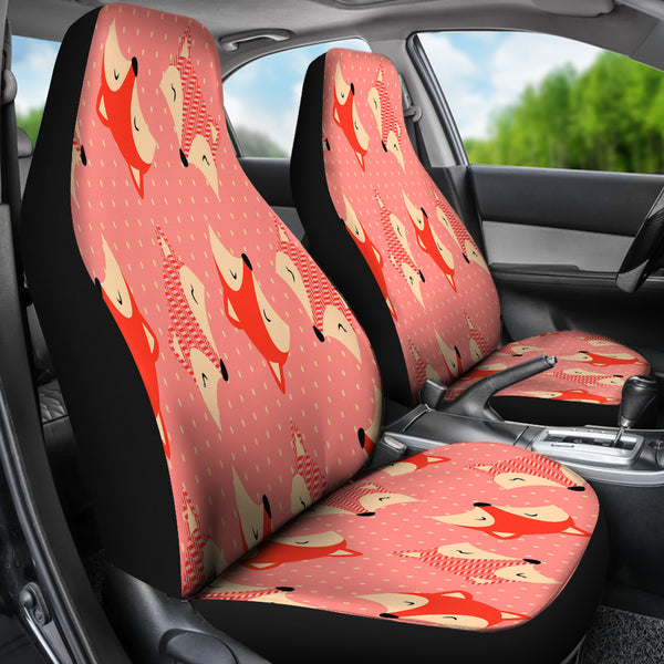 Cute Red Dot Large Fox Car Seat Covers