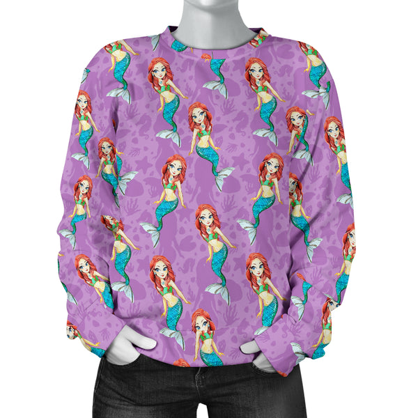 Custom Made Printed Designs Women's (D8) Sweater Mermaid