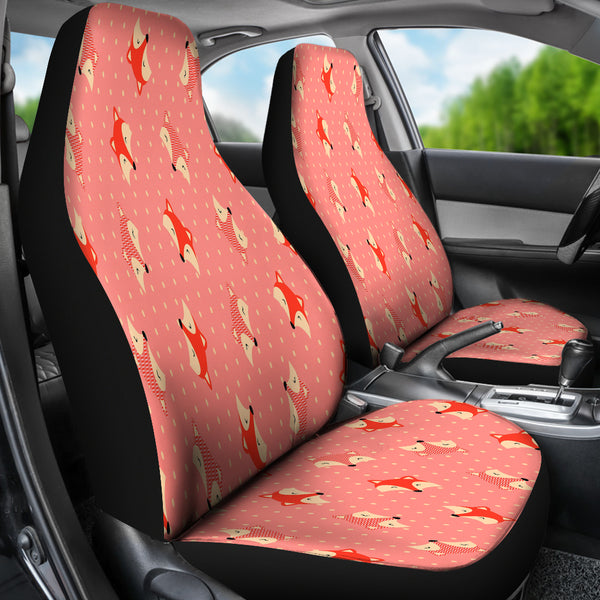 Cute Red Dot Small Fox Car Seat Covers