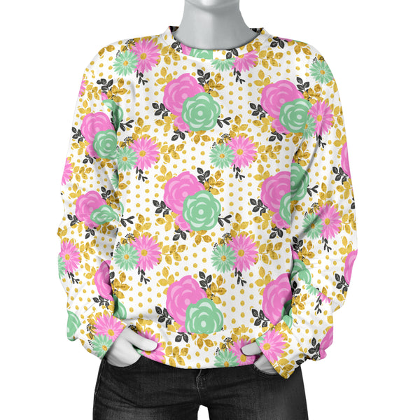 Custom Made Printed Designs Women's (A3) Sweater Floral Spring