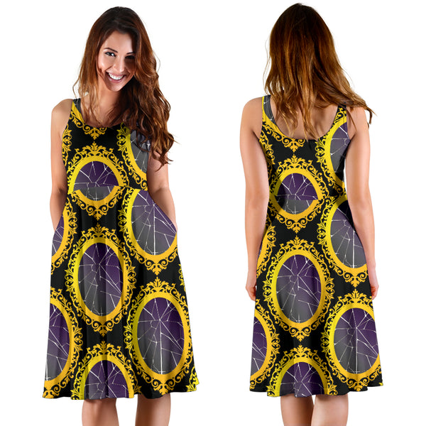 Women's Dress, No Sleeves, Custom Dress, Midi Dress, Snow White 04