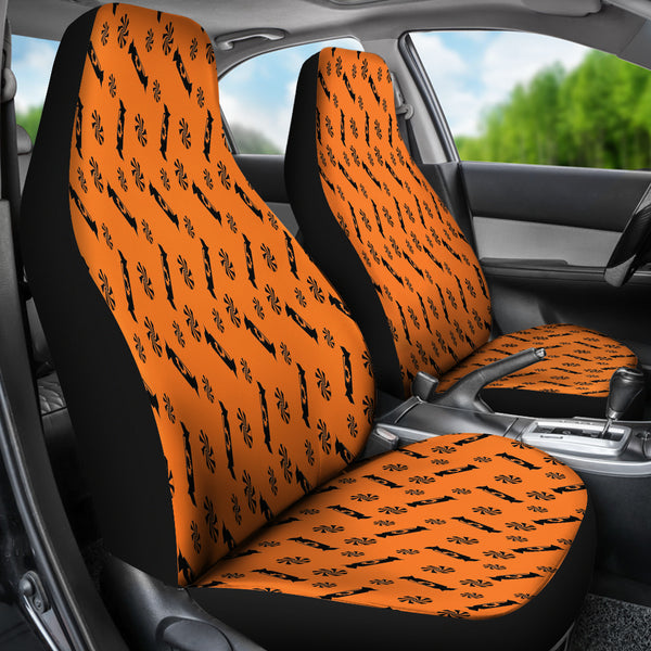 Trick or Treat Orange Black Candy Spooky Car Seat Covers