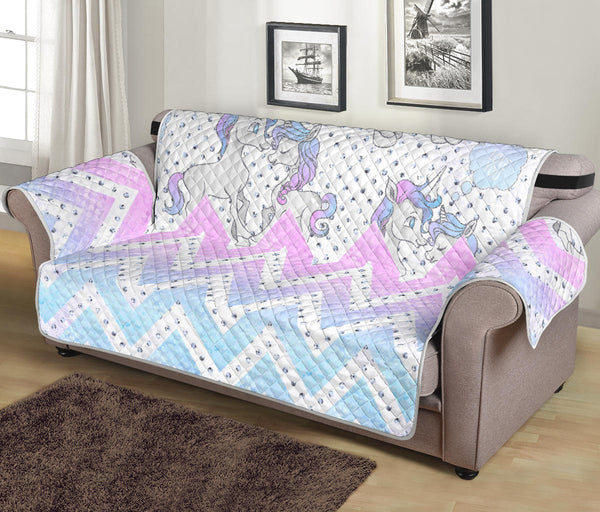 70'' Sofa Protector Premium Polyster Fabric Custom Design Unicorn 13