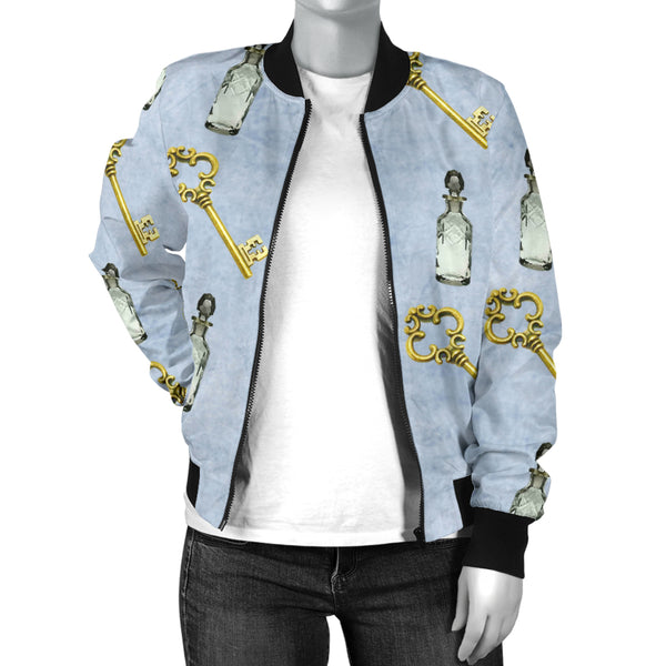 Sports Varsity Style Bomber Jacket Women (D7) Alice In Wonderland