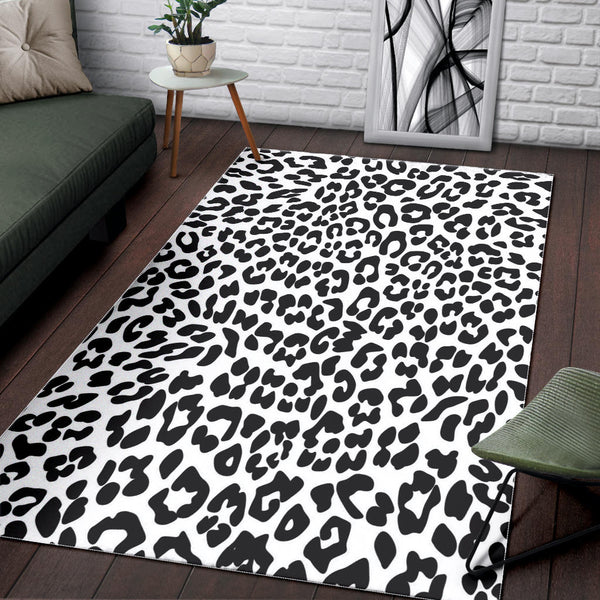 Floor Rug Animal Print Black And White Dress 02