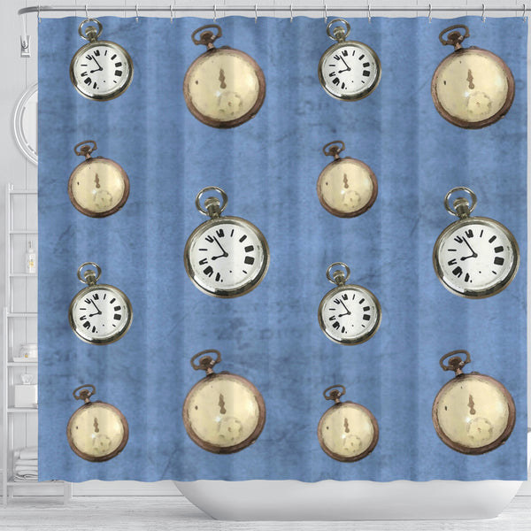 Watch The Clock Alice In Wonderland Shower Curtain - STUDIO 11 COUTURE