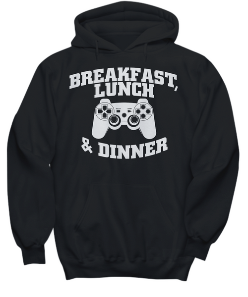 Women and Men Tee Shirt T-Shirt Hoodie Sweatshirt Breakfast Lunch Game & Dinner