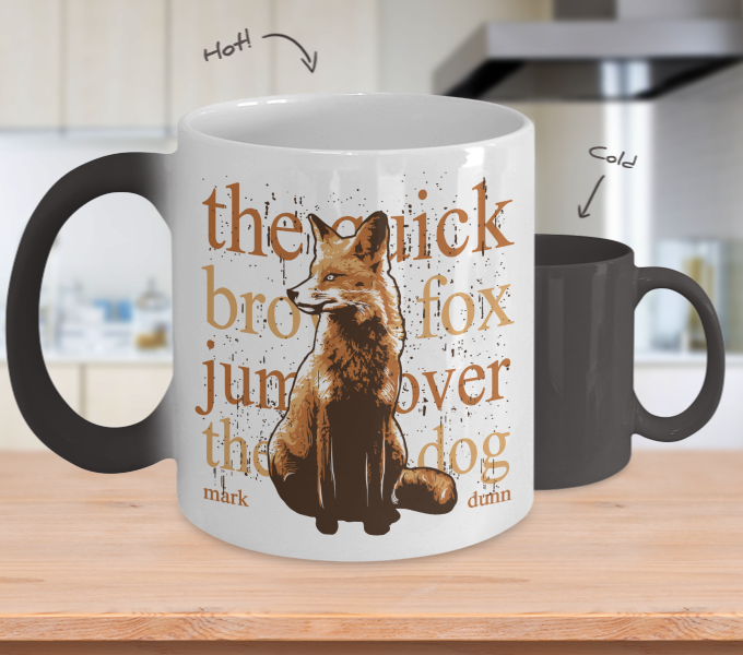 Color Changing Mug Animals The Quick Brown Fox Jump Over A Dog