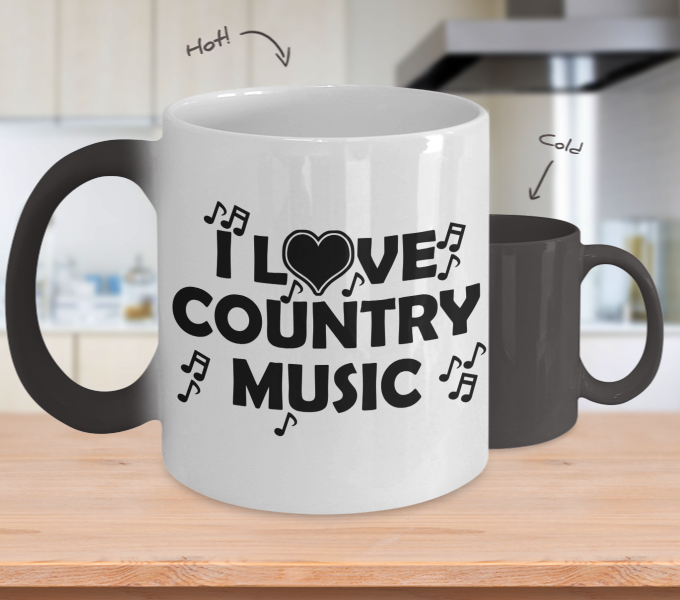 Color Changing Mug Music Theme I Love Country Music